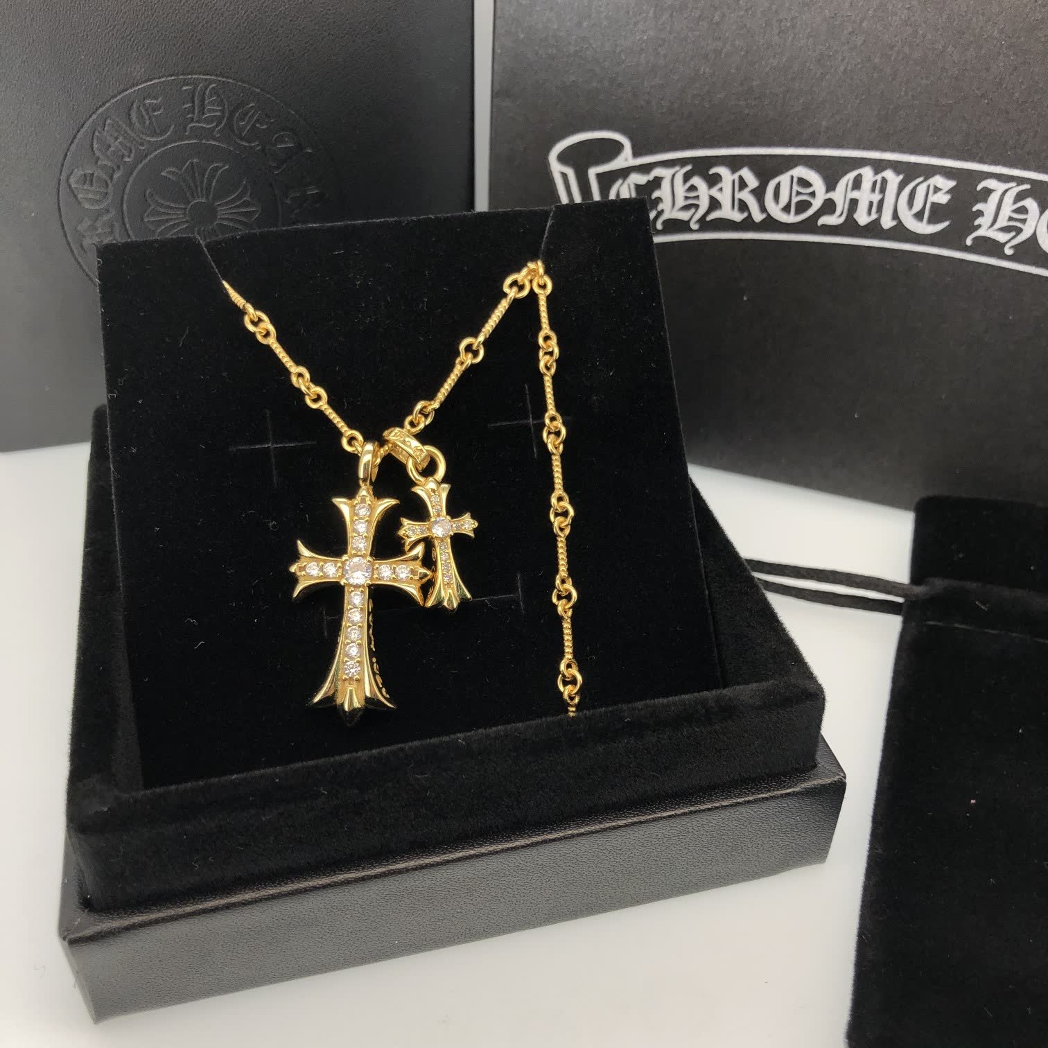Chrome Hearts Chronicle Cross Pendant Necklace Chrome Hearts Chronicle Cross Pendant Necklace